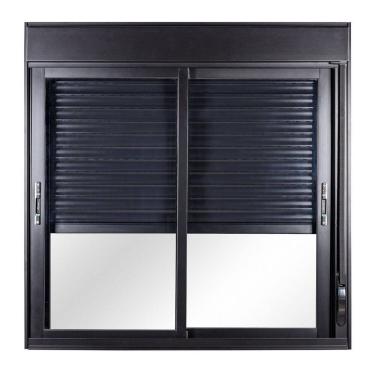 Imagem de Janela 2 Folhas com Vidro Liso e Persiana Integrada Fita 100 x100cm Topsul Esquadrisul Preto