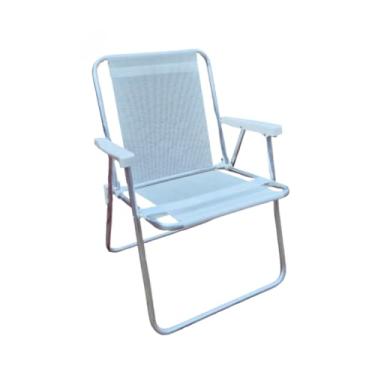 Imagem de Cadeira de Praia em Alumínio Reforçado Leve Resistente e Confortável(Branco)