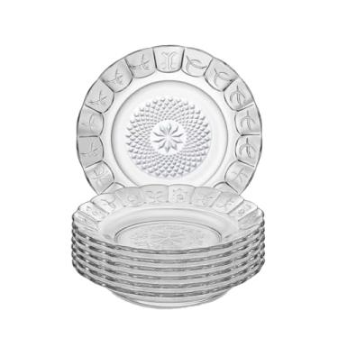 Imagem de Kit 6 ou 12 Pratos Egípcios Estrela - Pratos Fundos em Vidro com Relevo | Direto do Egito para Sua Mesa(12 Pratos)