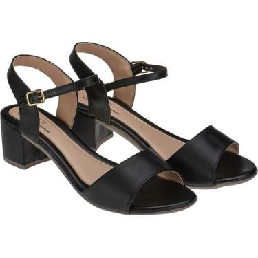 Imagem de Sandália Feminina Salto Baixo Confortável barata s2p - Larissa, Preta 