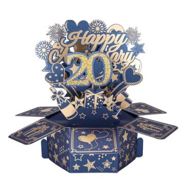 Imagem de Happy Anniversary Cartão Pop-up, Cartões Aniversário Casamento 3D Coloridos com Envelopes Caixa de Aniversário Pop-up Legal para Homens Mulheres(20)