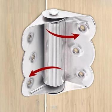 Imagem de 1 peça dobradiça borboleta de aço inoxidável fecho automático de porta dobradiça de mola tela plana doméstica tela de porta janela reset rebote