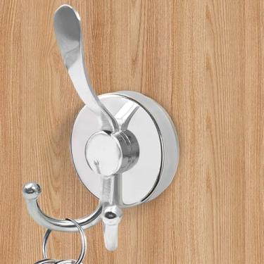 Imagem de 1 pacote de ganchos de ventosa para chuveiro, ganchos duplos grandes para chuveiro interno, ganchos de sucção resistentes para janela de vidro, gancho duplo para pendurar toalhas de banho (prata)