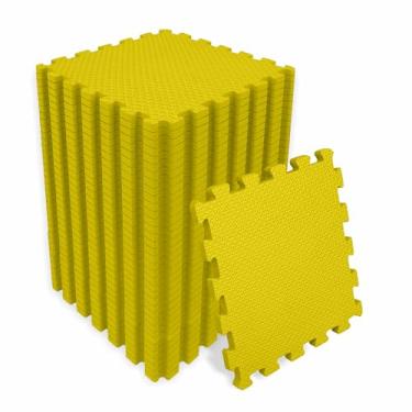 Imagem de SELLER Tapete de Encaixe em EVA – 36 peças 31×31 cm,10mm espessura, superfície antiderrapante, modular tipo quebra-cabeça, piso infantil (Amarelo)