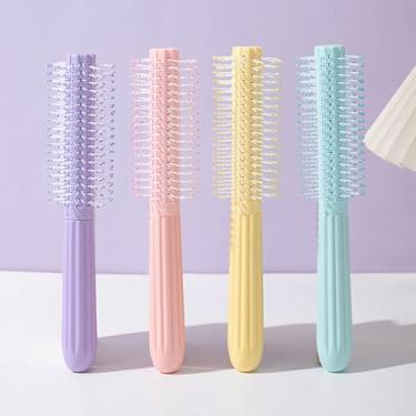 Imagem de Escova de cabelo redonda – cerdas de nylon, perfeita para explosões e estilo, adiciona volume e plenitude, ideal para cabelos médios a longos, todos os gêneros e idades