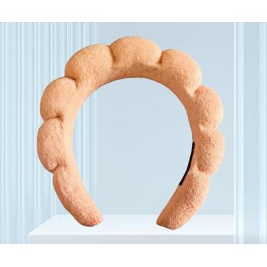 Imagem de Bandanas de spa para lavar o rosto ou cuidados com a pele facial, conjunto de faixas de cabelo felpudas para maquiagem, máscara de lavagem facial, faixa de cabeça laranja 21