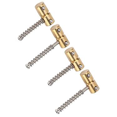 Imagem de WALFRONT Sela de Corda para Baixo, 4 Peças, Conjunto de Ponte de Latão, Acessório de Sela para Baixo Elétrico Com Cor Dourada, Produz um Som Mais Completo