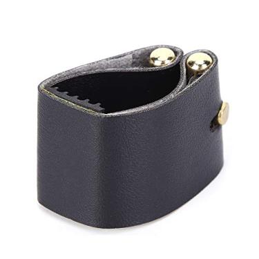 Imagem de XUXHOU Ligadura de Saxofone Preto, Couro Pu, Metal, Acessório de Instrumento Musical Durável para Bocal de Saxofone Padrão (Tenor C66)