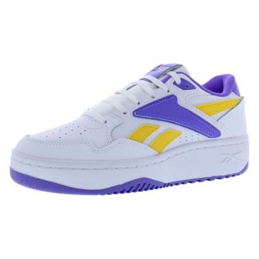 Imagem de Reebok Tênis infantil unissex ATR Chill, Branco/Roxo Solar/Sempre Amarelo, 12 Little Kid