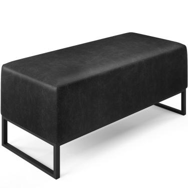 Imagem de Puff Cléo W01 Base De Ferro 90 Cm Couríssimo Preto Brilho