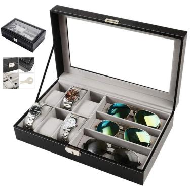 Imagem de Porta Relogio Luxo Oculos de Sol Pulseira Caixa Estojo Expositor Organizador Mesa Penteadeira Armario Seguro Resistente