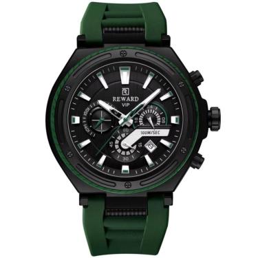 Imagem de Relógio Masculino Design Robusto Esportivo De Quartzo 3bar à Prova D´agua Verde