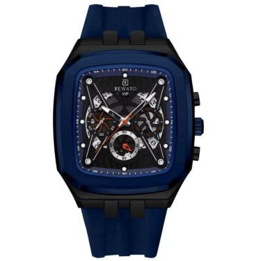 Imagem de Relógio De Quartzo Masculino Design Retangular à Prova D´gua Casual Azul