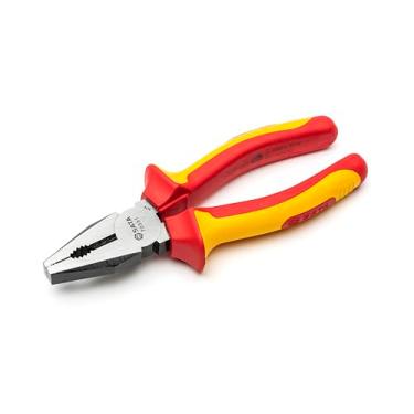 Imagem de SATA Alicate combinado Linesman isolado VDE de 15 cm com corpo de aço cromo vanádio e alças antiderrapantes de material duplo - ST70331ST