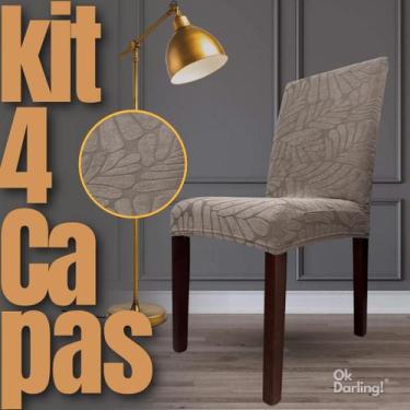Imagem de Kit 4 Capas de Cadeira Linha Premium Cancún - Greige - OK Darling