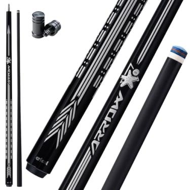 Imagem de CRICAL Bastão de taco de bilhar de fibra de carbono 147 cm bastões profissionais de baixa deflexão para piscina com junta de 3/8 x 8 pinos e ponta de 12,5 mm - preto meia-noite
