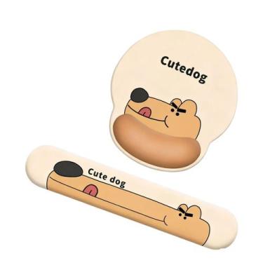 Imagem de Conjunto de mouse pad de suporte de pulso Cute Cartoon Dog Design - yi