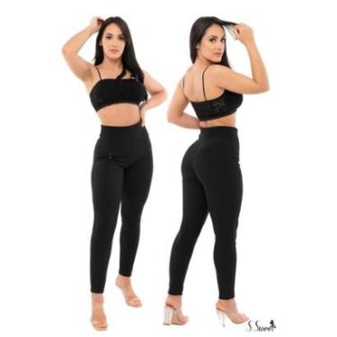 Imagem de Calça Montaria Gorgurão Legging Feminina Leg Canelada Zíper-Feminino