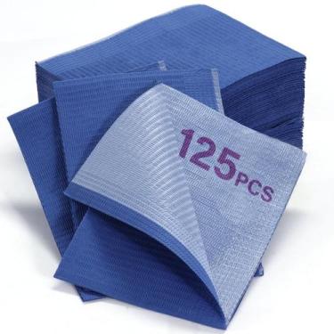 Imagem de Babadores dentários LA MIERE, pacote 125, azul escuro, 33x46 cm