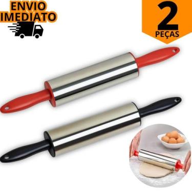 Imagem de Rolo De Massa Giratório Macarrão Para Abrir Massa Em Inox - RDMIXUTILI