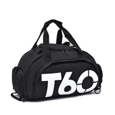 Imagem de Bolsa Transversal Unissex 3 em 1, Mochila Esportiva de Poliéster e Nylon, 30L, Preta, com 3 Compartimentos, Alça Ajustável, para Academia e Viagem, 20x10x15cm