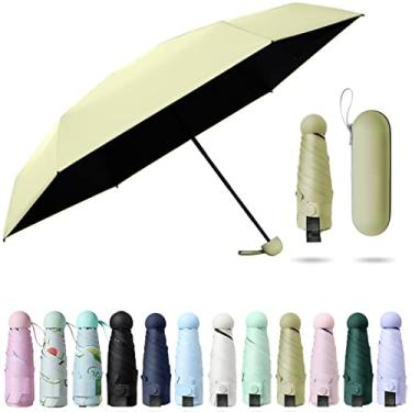 Imagem de Guarda-Sol Dobrado Ultraleve de Seis Ossos Com Caixa Sun Ion Uv Ion Sun Shade Sunshine Rain Dual Purpose Ótimo Para Viagens, Meninas E Mulheres