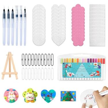 Imagem de Frstem Kit de pintura mágica inchada, kit de pintura de textura de espuma mágica inclui 40 peças de papel de textura de espuma, canetas marcadoras acrílicas de 36 cores, 6 canetas pincel de água, 20