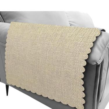 Imagem de HAPLIFEZ Capas de braço de sofá, antiderrapantes laváveis e protetores de braço para sofá, conjunto de 2 - capas de móveis à prova de animais de estimação de tecido de linho para poltrona, secional