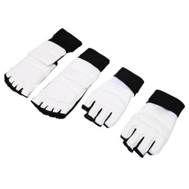 Imagem de SUNGOOYUE Luvas de Taekwondo Com Conjunto de Proteção para Os Pés, Equipamento de Sparring de Couro PU Com Absorção de Choque para Adultos Treinando Em Artes Marciais Muay Thai Kickboxing (L)