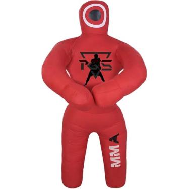 Imagem de PGS Saco de pancadas falsas de luta livre infantil BJJ luta livre MMA Jiu Jitsu brasileiro judô karatê arremesso boxe manequins para prática não preenchido (vermelho, 101.6 cm (100 cm))
