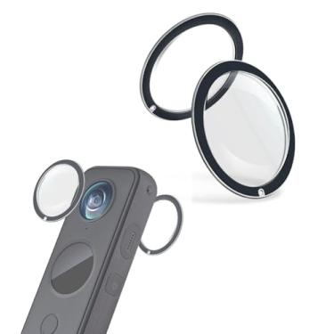 Imagem de Protetor de lente para Insta360 ONE X2, capa protetora de lente de PC, capa protetora de lente dupla pegajosa, acessórios de câmera de ação, transparente, 2 peças de protetores de lente dupla