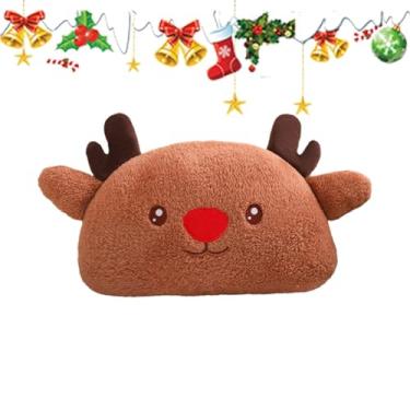 Imagem de Shakven Bichos de pelúcia de Natal,Boneca de Natal | Brinquedo de pelúcia de Papai Noel de renas | Travesseiro aconchegante de animal de pelúcia macio, almofada de sofá central de Natal para loja de