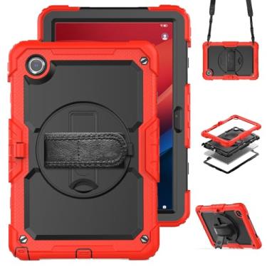 Imagem de Gylint Capa para Lenovo Tab K11 11'' 2024 / M11 TB330FU /Lenovo Xiaoxin Pad 2024 TB331FC, com protetor de tela, alça de mão, alça de ombro, suporte giratório vermelho