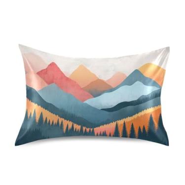 Imagem de Blueangle Fronha colorida de cetim para cabelo e pele, fronha de seda, tamanho Queen (50,8 x 76,2 cm) - Capas de almofada de cetim refrescantes com fecho de envelope (275)