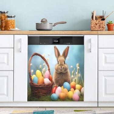 Imagem de ATTX Capa magnética de ovos de páscoa, 58,4 cm C x 66 cm A decoração da capa frontal da máquina de lavar louça, decalques de armário doméstico eletrodomésticos adesivos #168