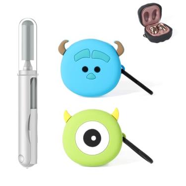 Imagem de (Pacote com 2 + caneta de limpeza) Capa de silicone XMBYGY para Galaxy Buds FE (2023) / Buds2 Pro (2022) / Buds 2 (2021) / Buds Pro (2021) / Buds Live (2020) Capa protetora com ferramentas 3 em 1 para