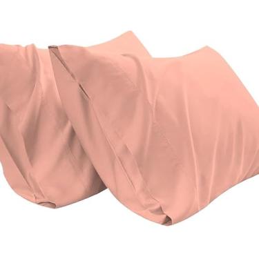 Imagem de TBM fronha extragrande cabe até mesmo nos travesseiros mais fofos, incluindo travesseiros enormes e extra altos, fronha 100% algodão egípcio 600 fios (rosa pêssego, King 58 L x 100 L)