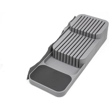 Imagem de Organizador PráTico De Talheres Para Gaveta, Separador De Colheres/Garfos/Facas De Cozinha(Faca Cnza)