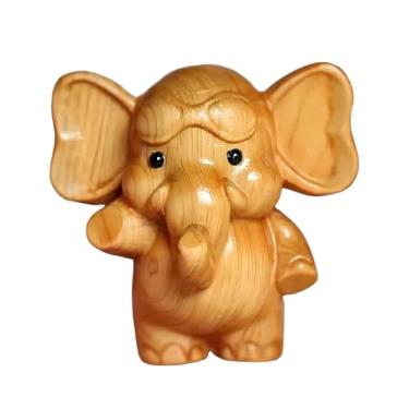 Imagem de Bothyi Escultura de elefante em madeira, peça única para decoração de estante, quarto, armário e casa.