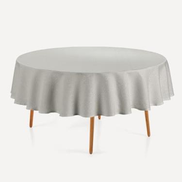 Imagem de Toalha de Mesa Redonda Karsten Artemis Sempre Limpa Cinza