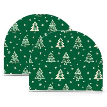 Imagem de Wassud Porta-guardanapos de acrílico bonito para árvores de Natal, dispensador de guardanapos de papel moderno para mesa, cozinha, sala de jantar, bancada 2 peças (comporta 50-60 guardanapos)