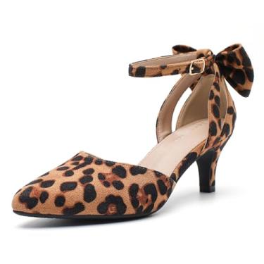 Imagem de Sapato social feminino de casamento, noite, laço, salto gatinho, tira no tornozelo, fivela, Estampa de leopardo, 37