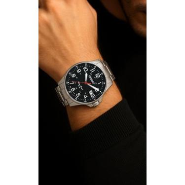 Imagem de Relógio Orient Masculino Analógico Prata Aço Inoxidável Prova Brilha N