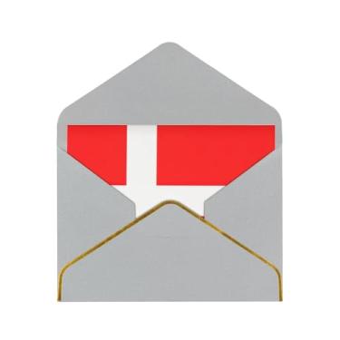 Imagem de SKKNT Cartões comemorativos com impressão de bandeira dinamarquesa para todas as ocasiões, convites de festa de aniversário de casamento, 12,7 x 15,2 cm