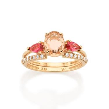 Imagem de Anel Duplo Com 14 Zirconias Ana Hickmann Rommanel 513647 Tamanho:14Cor