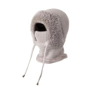 Imagem de Dynwave Gorro de inverno, protetor de pescoço, balaclava, capuz para andar a cavalo, patinar, praticar esportes como motociclismo (adulto), Cinza