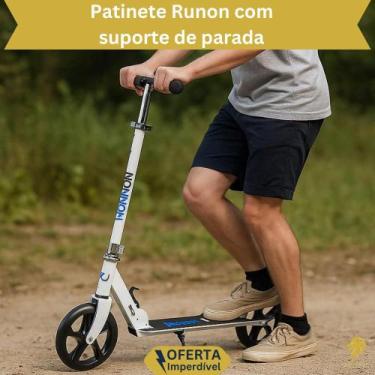 Imagem de Patinete Duas Rodas Suporte Parada Guidão Ajustável Infantil e Adulto 