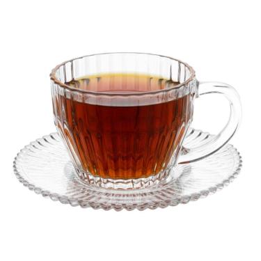 Imagem de Xicara De Chá De Cristal Transparente Frisado Imperatriz 220ml Wolff