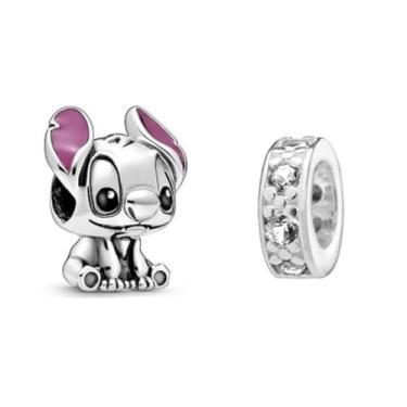 Imagem de Kit Berloque Baby Stitch + Mini Separador Prata 925 Legitima