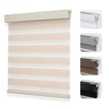 Imagem de Persianas Zebra Sin Cordón Joydeco para Ventanas 89x191 cm Beige